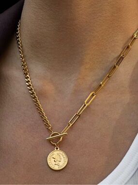 18K Gold Plated Coin Necklace